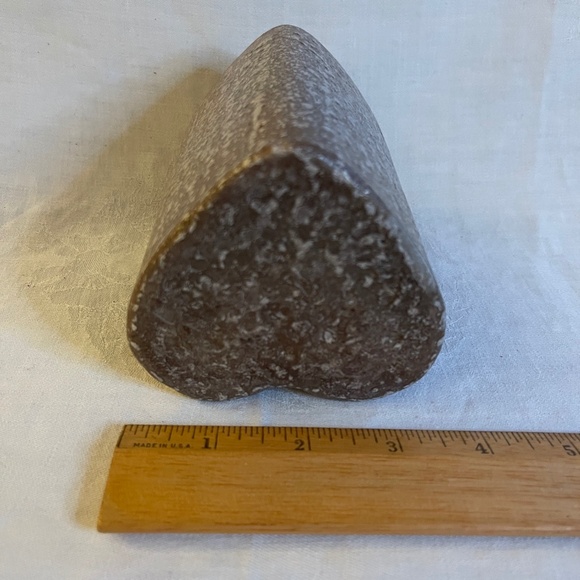 HEART SHAPE CANDLE - Pillar Style - 5x4 Inch - Brown Grey Swirl - Picture 5 of 5